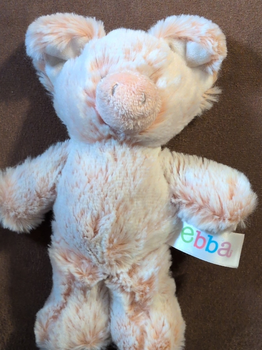 Ebba Pastel Peach Plush Bear Baby Rattle 2019